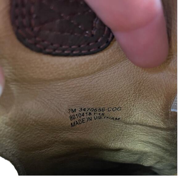 Frye Carson Leather Hidden Wedge Cognac Ankle Booties Size 7 - Picture 11 of 13